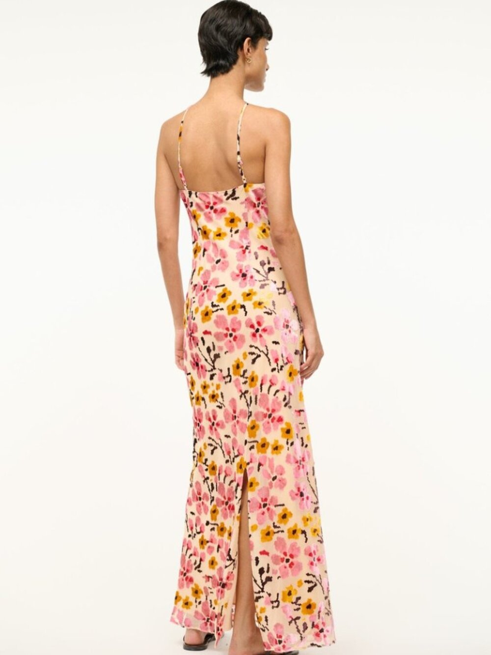 STAUD Pink & Yellow Floral Halter Maxi Dress - Picture 7 of 12